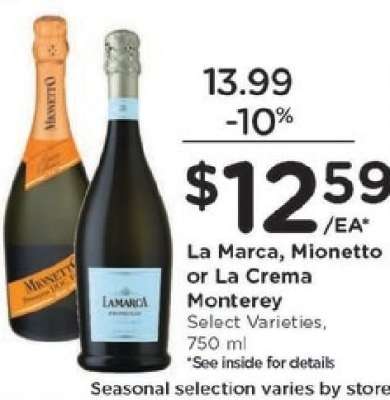 La Marca, Mionetto or La Crema Monterey