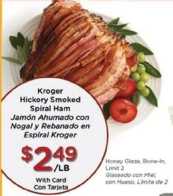 Kroger Hickory Smoked Spiral Ham