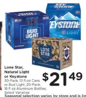 Lone Star, Natural Light or Keystone