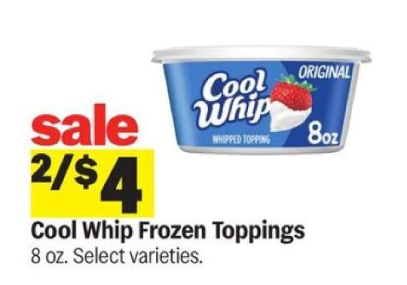 Cool Whip Frozen Toppings