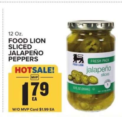 FOOD LION SLICED JALAPEÑO PEPPERS