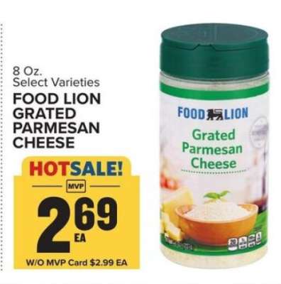 FOOD LION GRATED PARMESAN CHEESE