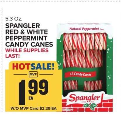 SPANGLER RED & WHITE PEPPERMINT CANDY CANES
