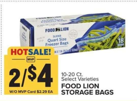 Food Lion Storage Bags