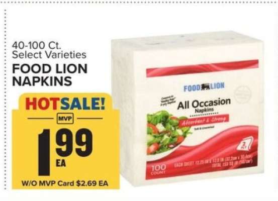 FOOD LION NAPKINS