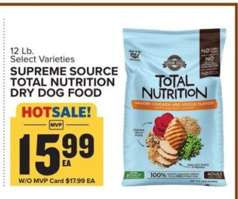 SUPREME SOURCE TOTAL NUTRITION DRY DOG FOOD