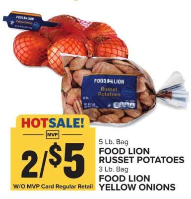 FOOD LION RUSSET POTATOES / FOOD LION YELLOW ONIONS