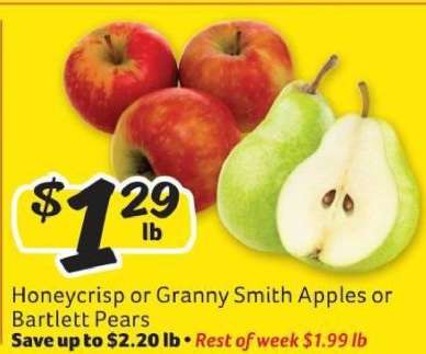 Honeycrisp or Granny Smith Apples or Bartlett Pears