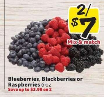 Blueberries, Blackberries or Raspberries