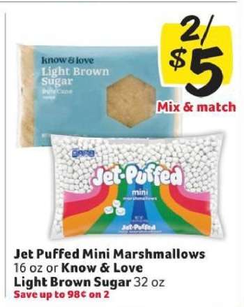 Jet Puffed Mini Marshmallows or Know & Love Light Brown Sugar