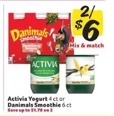 Activia Yogurt or Danimals Smoothie