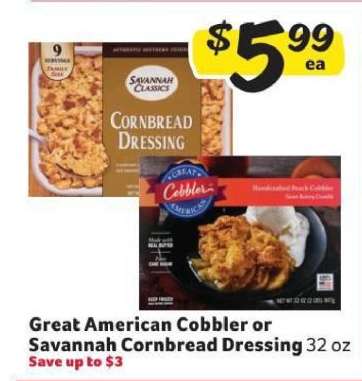 Great American Cobbler or Savannah Cornbread Dressing