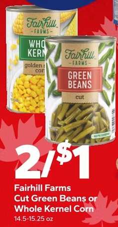 Fairhill Farms Cut Green Beans or Whole Kernel Corn