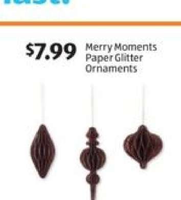 Merry Moments Paper Glitter Ornaments