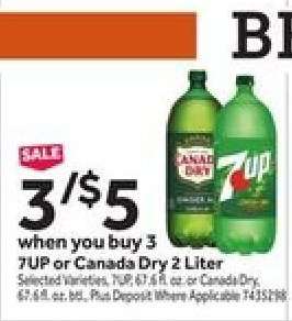 7UP or Canada Dry 2 Liter