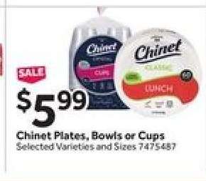 Chinet Plates, Bowls or Cups