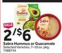Sabra Hummus or Guacamole