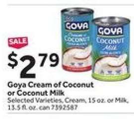 Goya Cream of Coconut or Coconut Milk