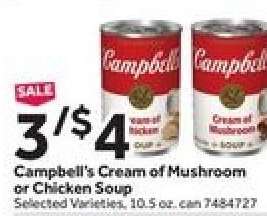 Campbell's Cream of Mushroom or Chicken Soup