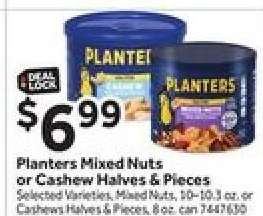 Planters Mixed Nuts Or Cashew Halves & Pieces