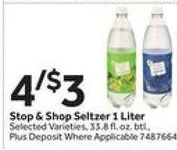 Stop & Shop Seltzer 1 Liter