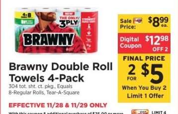 Brawny Double Roll Towels 4-Pack