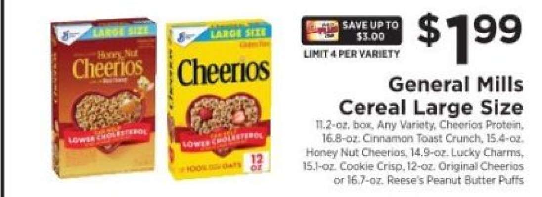 General Mills Cereal Large Size