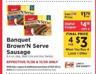 Banquet Brown'N Serve Sausage