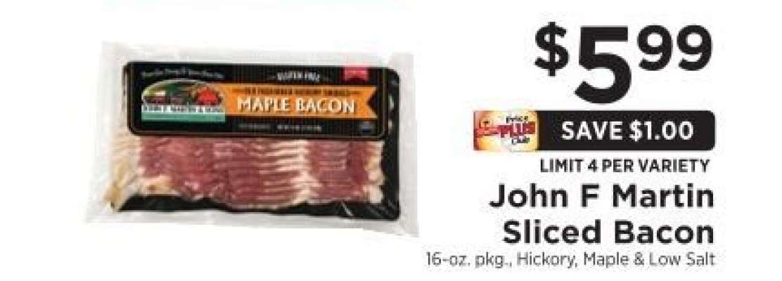 John F Martin Sliced Bacon