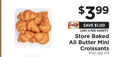Store Baked All Butter Mini Croissants