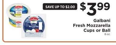Galbani Fresh Mozzarella Cups or Ball