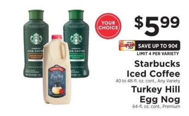 Starbucks Iced Coffee / Turkey Hill Egg Nog