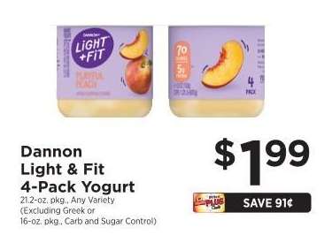 Dannon Light & Fit 4-Pack Yogurt