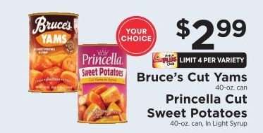 Bruce's Cut Yams or Princella Cut Sweet Potatoes