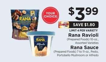 Rana Ravioli or Rana Sauce