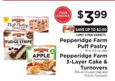 Pepperidge Farm Puff Pastry, 3-Layer Cake, Turnovers