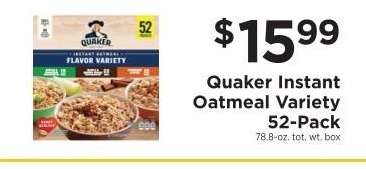 Quaker Instant Oatmeal Variety 52-Pack