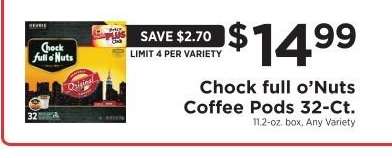 Chock full o’Nuts Coffee Pods 32-Ct.