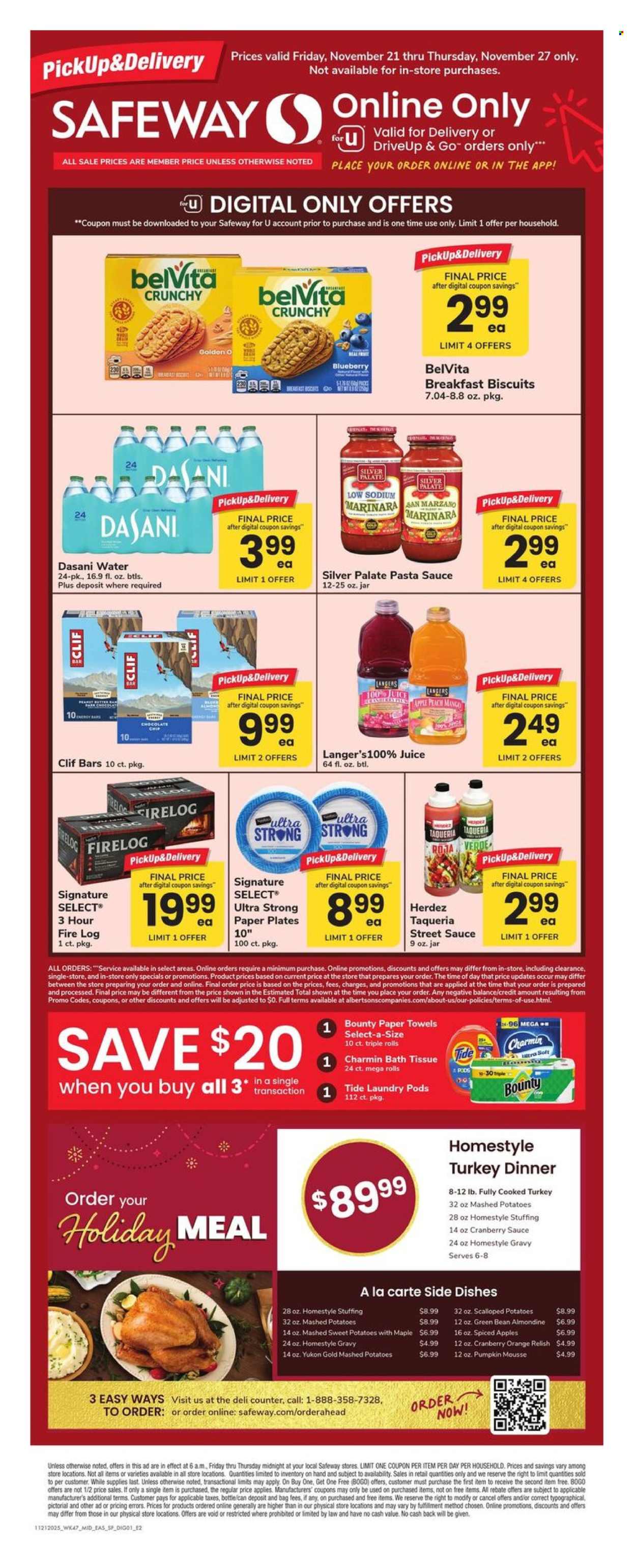 Safeway ad - 11/21/2025 - 11/27/2025. Page 1