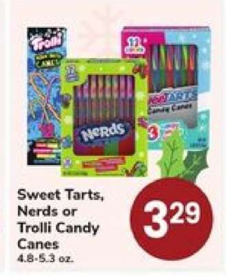 Sweet Tarts, Nerds or Trolli Candy Canes