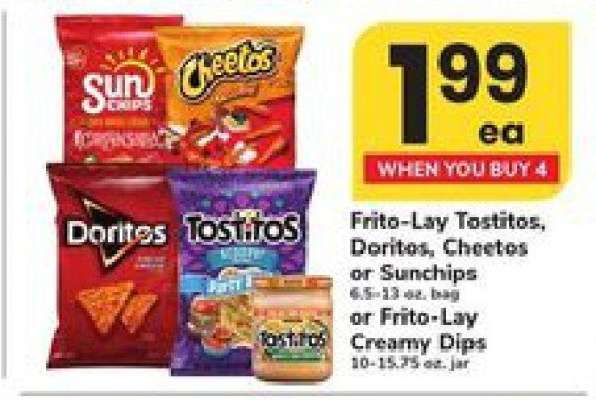 Frito-Lay Tostitos, Doritos, Cheetos or Sunchips