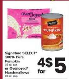 Signature SELECT 100% Pure Pumpkin or Overjoyed Marshmallows