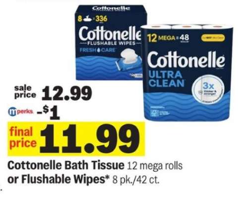 Cottonelle Bath Tissue or Flushable Wipes