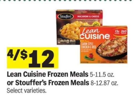 Lean Cuisine Frozen Meals or Stouffer’s Frozen Meals