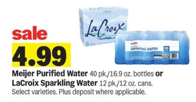 Meijer Purified Water or LaCroix Sparkling Water