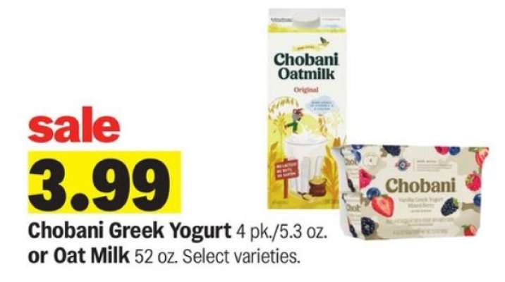 Chobani Greek Yogurt or Oat Milk
