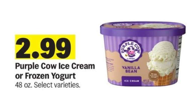 Purple Cow Ice Cream or Frozen Yogurt