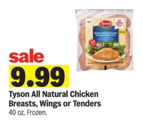 Tyson All Natural Chicken Breasts, Wings or Tenders