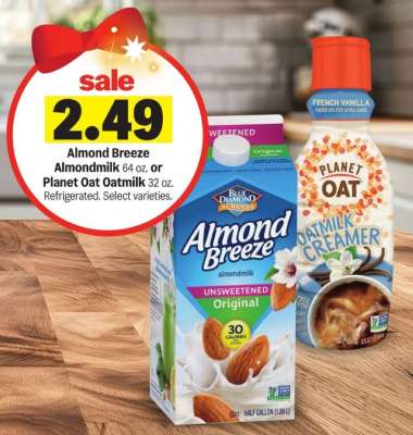 Almond Breeze Almondmilk or Planet Oat Oatmilk