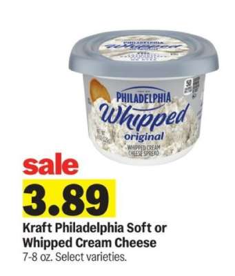 Kraft Philadelphia Soft or Whipped Cream Cheese*